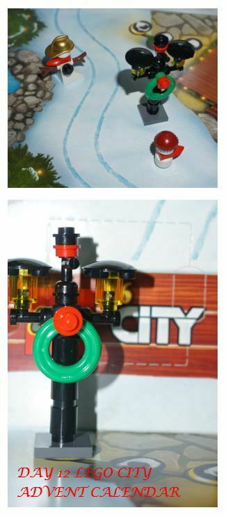 Lego Lamp post with a green wreath