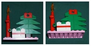 | love santa Block Tech Christmas pieces on a Lego plate
